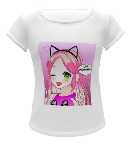 Camiseta Branca Infantil E Adulto Vitória Mineblox